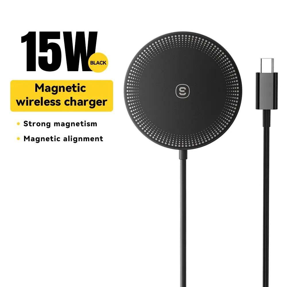 Magnetic Wireless Charger 15W – Premium Fast Charging with Sleek Magnetic Design