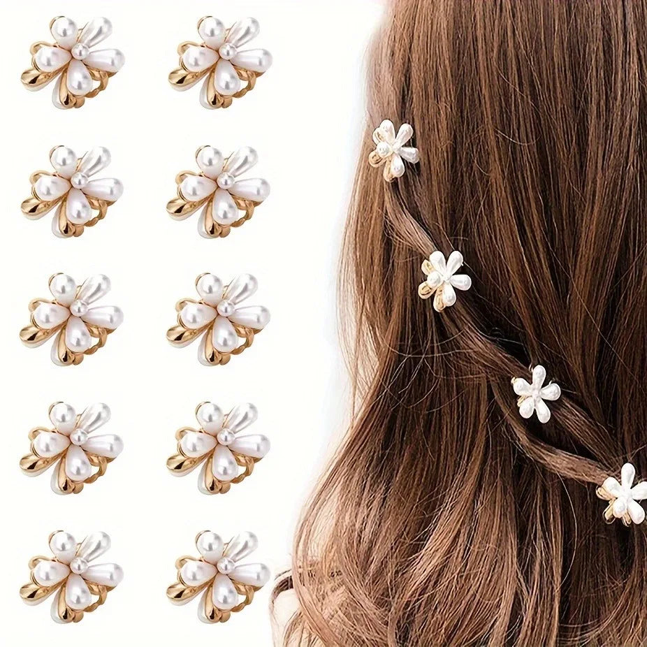 Elegant Pearl Flower Hair Clips – Soft Elegance for Every Look
